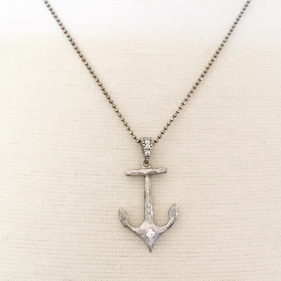 Sterling Silver Anchor Necklace Marked 925 - Picture 2 of 5